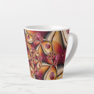 Farbenfrohe abstrakte rote orange Fantasie-Fraktal Milchtasse