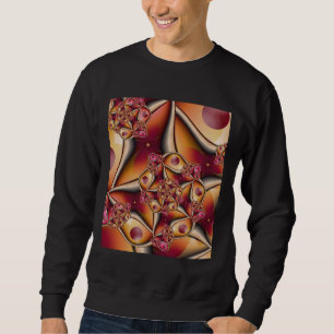 Farbenfrohe abstrakte rote orange Fantasie-Fraktal Sweatshirt