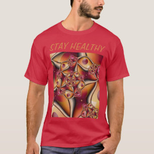 Farbenfrohe abstrakte rote orange Fantasie-Fraktal T-Shirt