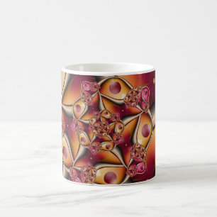 Farbenfrohe abstrakte rote Orange-Fantasie-Fraktal Tasse