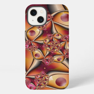 Farbenfrohe abstrakte rote Orange Fantasy-Fraktal iPhone 13 Hülle