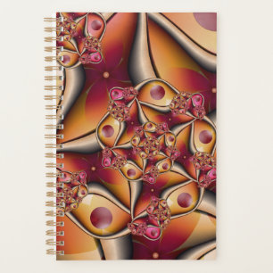 Farbenfrohe abstrakte rote Orange Fantasy-Fraktal Planer