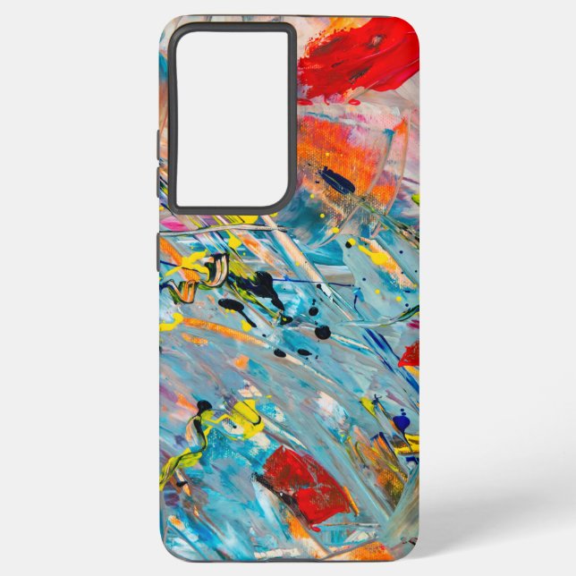 Farbenfrohe Abstrakte Samsung Galaxy 21 Handy Fall Hülle (Rückseite)