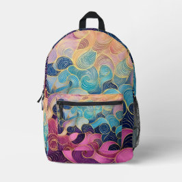 Farbenfrohe, abstrakte Schwenk-Design - bedruckter Bedruckter Rucksack