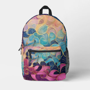 Farbenfrohe, abstrakte Schwenk-Design - bedruckter Rucksack