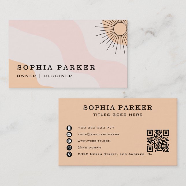 Farbenfrohe Abstrakte Sonnenbrille Visitenkarte (Vorne/Hinten)