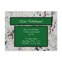 Farbenfrohe Abstrakte Spritzer Malerei Postkarte