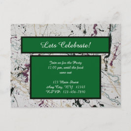 Farbenfrohe Abstrakte Spritzer Malerei Postkarte