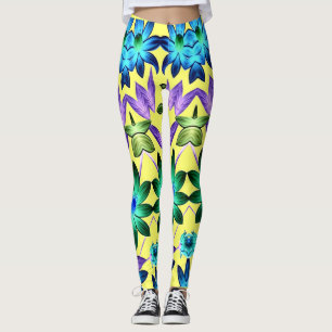 Farbenfrohe abstrakte, stilvolle Blumenmuster Leggings
