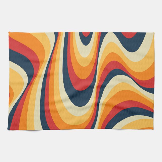 Farbenfrohe abstrakte Swirbelkonstruktion Geschirrtuch (Horizontal)