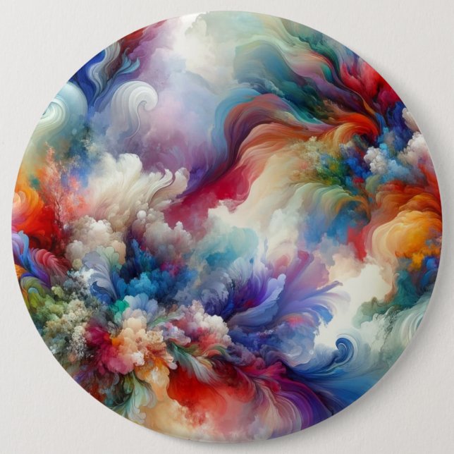 Farbenfrohe Abstrakte Swirl-Explosionsarmatur Button (Vorderseite)