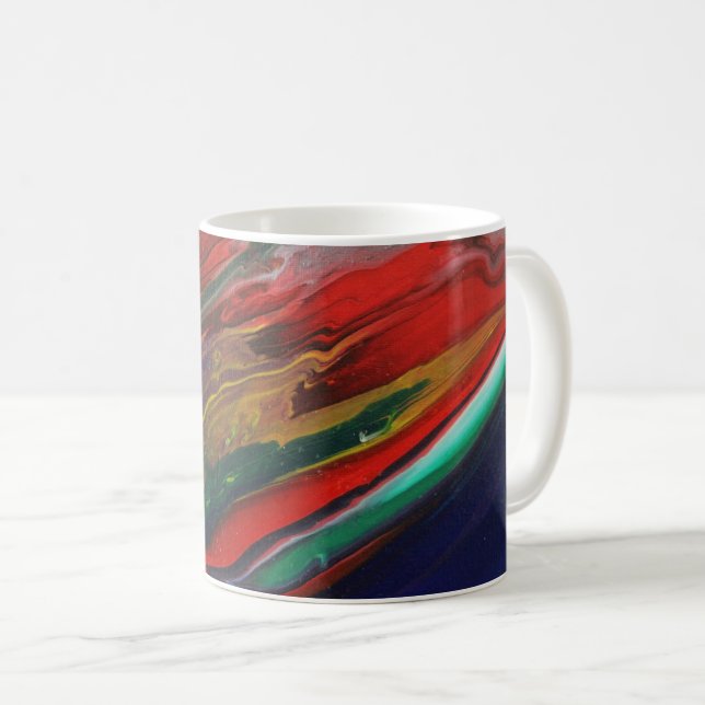 Farbenfrohe abstrakte Tasse (VorderseiteRechts)