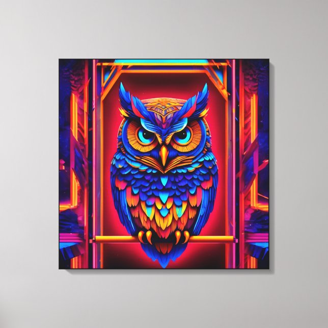 Farbenfrohe Abstrakte Techno-Schale Leinwanddruck (Vorderseite)