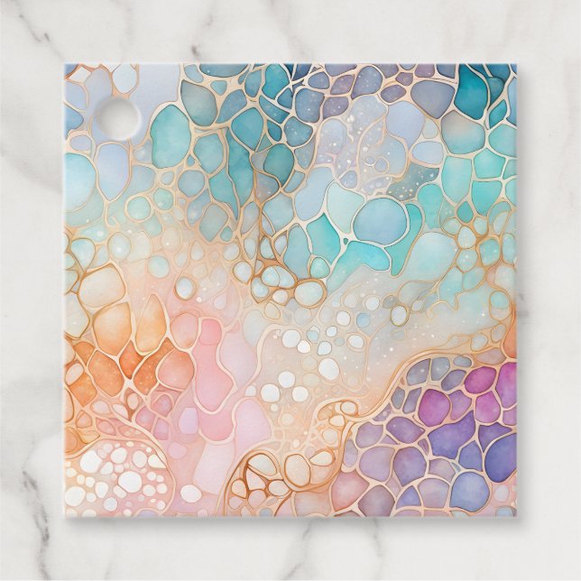 Farbenfrohe Abstrakte Tintenpatronen Geschenkanhänger (Vorderseite)