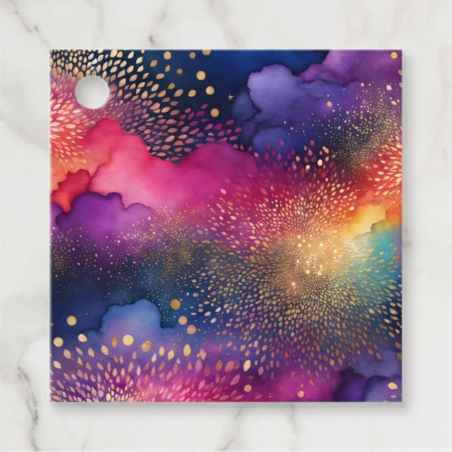 Farbenfrohe Abstrakte Tintenpatronen Geschenkanhänger (Vorderseite)