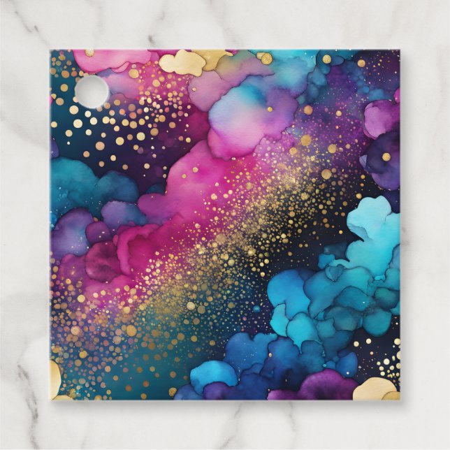 Farbenfrohe Abstrakte Tintenpatronen Geschenkanhänger (Vorderseite)