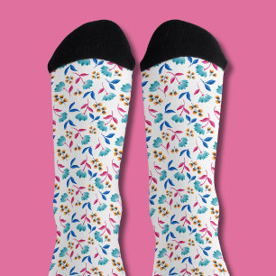 Farbenfrohe abstrakte Tulpen-Blumen Socken