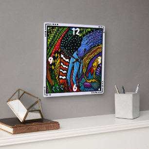 Farbenfrohe Abstrakte Uhr