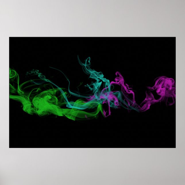 Farbenfrohe Abstrakte Vape-Rauch Poster (Vorne)