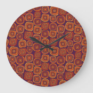 Farbenfrohe abstrakte, Vintage nahtlose Muster. Große Wanduhr
