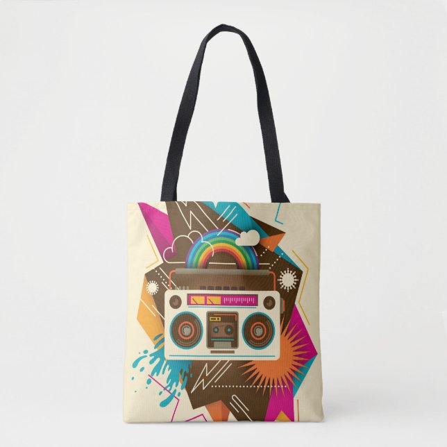 Farbenfrohe Abstrakte Vintage Radio-Illustration (Vorderseite)