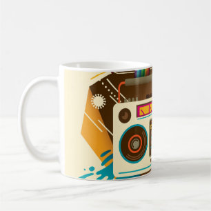 Farbenfrohe Abstrakte Vintage Radio-Illustration Kaffeetasse