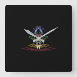 Farbenfrohe, abstrakte Wandleuchte Quadratische Wanduhr