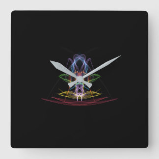 Farbenfrohe, abstrakte Wandleuchte Quadratische Wanduhr