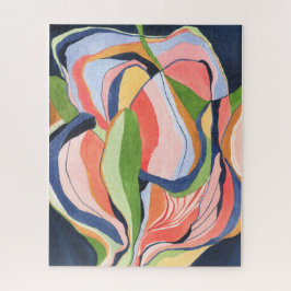 Farbenfrohe Abstrakte Wasserfarbe Kunst, Dichtung  Puzzle