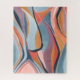 Farbenfrohe Abstrakte Wasserfarbe Kunst, Dichtung  Puzzle
