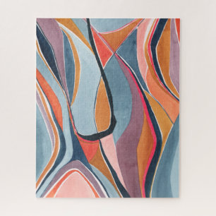 Farbenfrohe Abstrakte Wasserfarbe Kunst, Dichtung  Puzzle