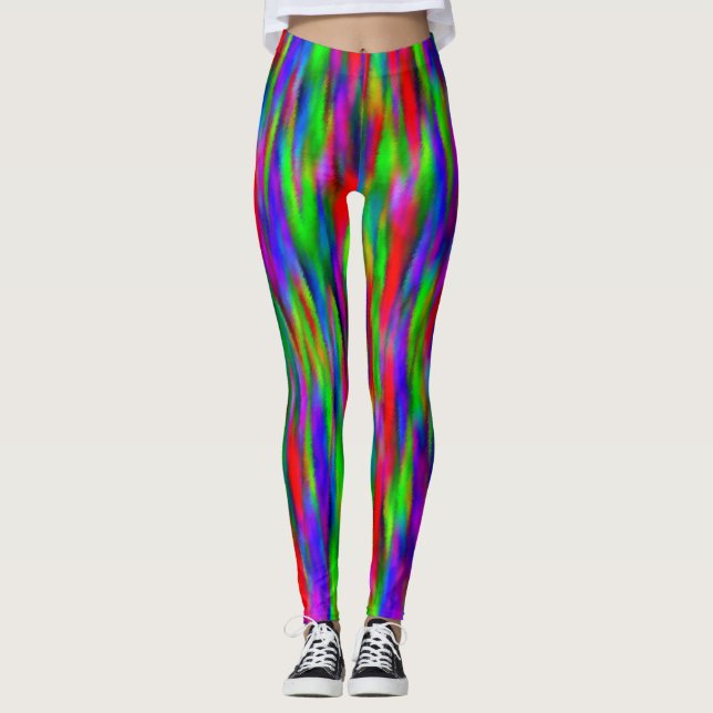 Farbenfrohe Abstrakte Wasserfarben Wildnis Legging Leggings (Vorderseite)