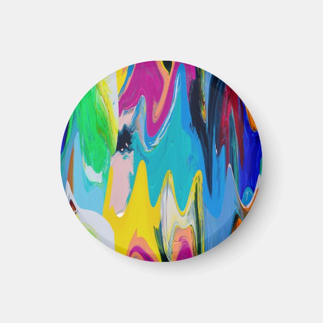 Farbenfrohe abstrakte, wasserfarbige Bewegungsunsc Magnet (Vorne)