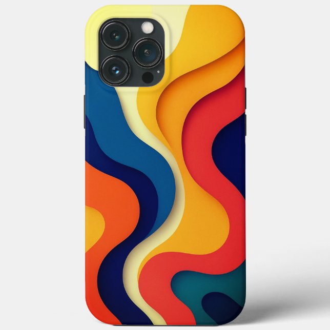 Farbenfrohe Abstrakte Waves Case-Mate iPhone Hülle (Rückseite)
