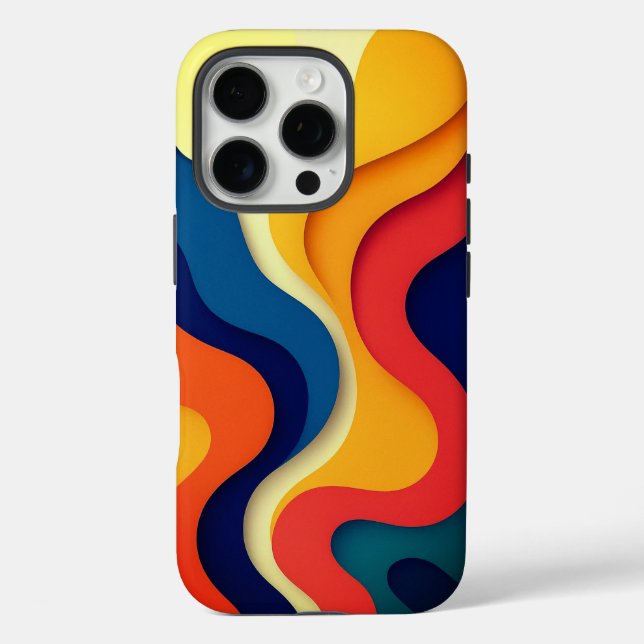 Farbenfrohe Abstrakte Waves Case-Mate iPhone Hülle (Rückseite)