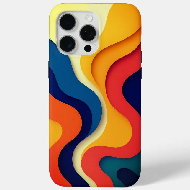 Farbenfrohe Abstrakte Waves Case-Mate iPhone Hülle (Rückseite)