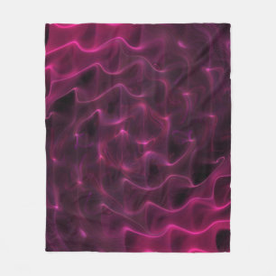 Farbenfrohe Abstrakte Waves Schwarzer Hintergrund Fleecedecke