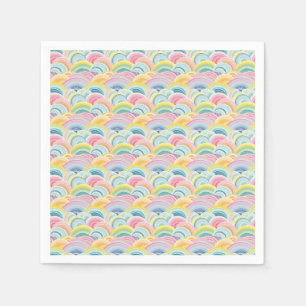 Farbenfrohe Abstrakte Waves Serviette
