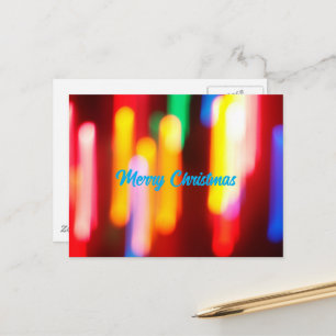 Farbenfrohe abstrakte Weihnachtslichter Frohe Weih Postkarte