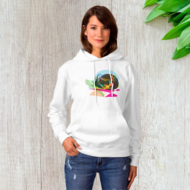 Farbenfrohe Abstrakte Yoga Pose Fitness und Wellne Hoodie (Von Creator hochgeladen)