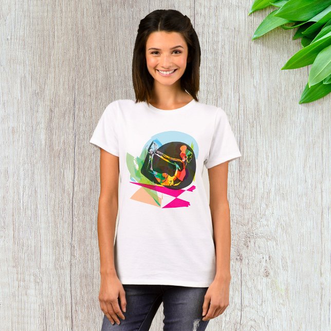 Farbenfrohe Abstrakte Yoga Pose Fitness und Wellne T-Shirt (Von Creator hochgeladen)