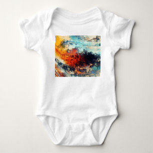 Farbenfrohe Abstrakte zeitgenössische Kunst Baby Strampler