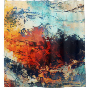 Farbenfrohe Abstrakte zeitgenössische Kunst Duschvorhang