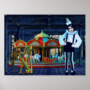 Farbenfrohe Abstrakte Zirkus Freaks Clown Art Post Poster