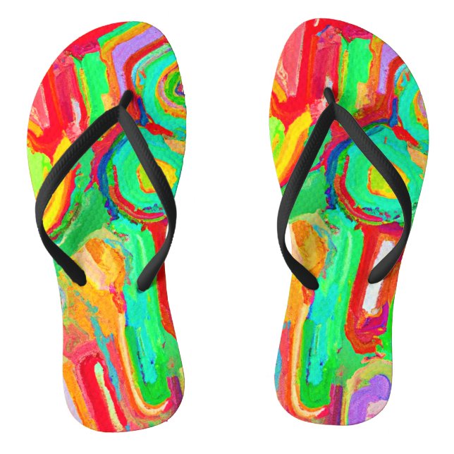 Farbenfrohe Abstraktionsmuster Flip Flops (Fußbett)