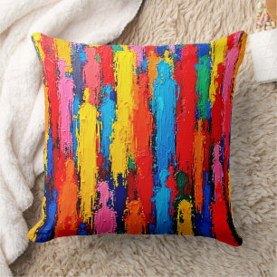 Farbenfrohe, abwechslungsreiche Kunst des Menschen Kissen