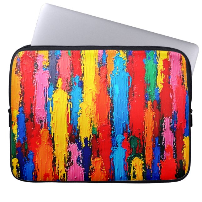 Farbenfrohe, abwechslungsreiche Kunst des Menschen Laptopschutzhülle (Vorderseite)