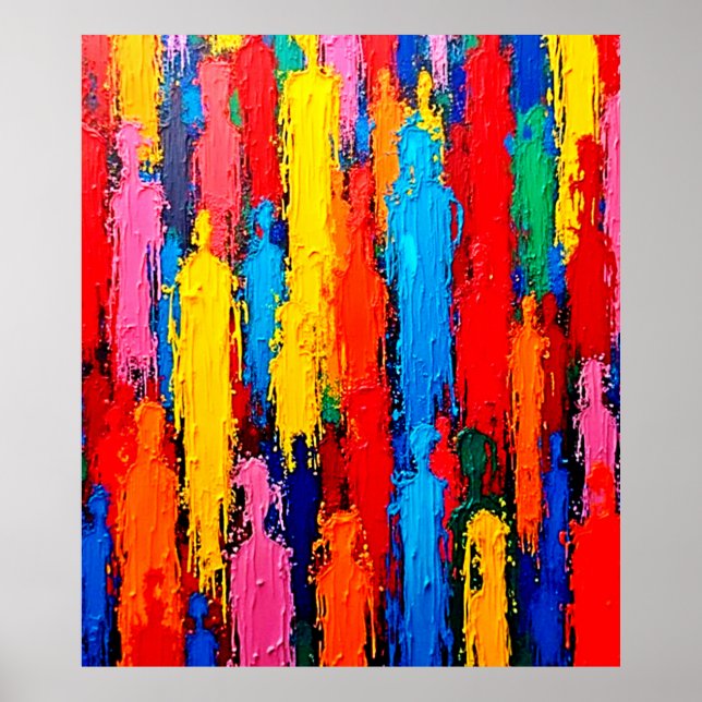 Farbenfrohe, abwechslungsreiche Kunst des Menschen Poster (Vorne)