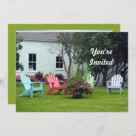 Farbenfrohe Adirondack Stuhl Blumenstuhl Foto Gebu Einladung