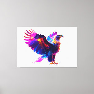 Farbenfrohe Adlerkunst - Der belebte Neon Bird Leinwanddruck